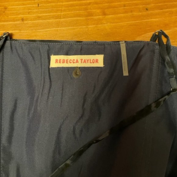 Rebecca Taylor Silk Leopard Gathered Mini Dress in Blue Size 4 - Picture 8 of 9